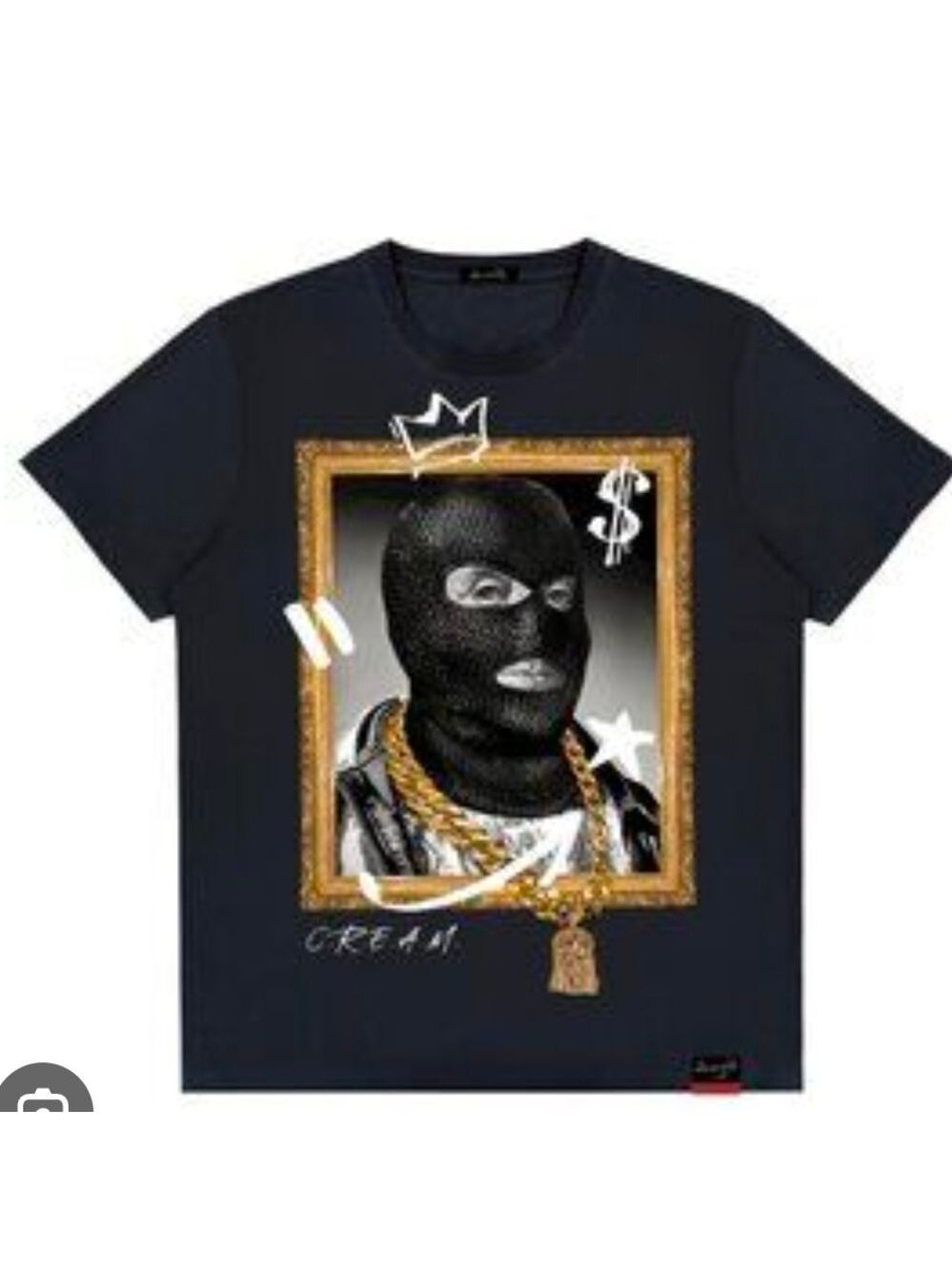 Designer Vintage  Bear The Beams Black Tee with Gold Graphic